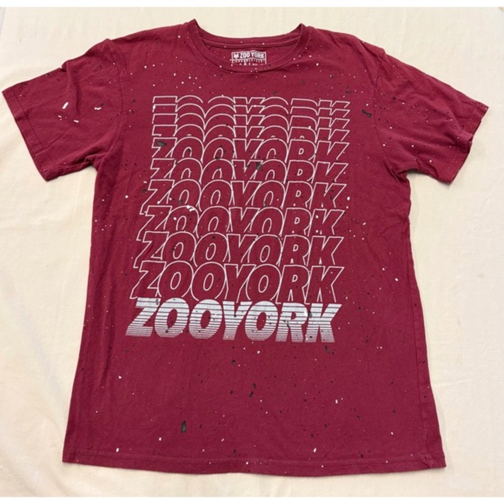 Zoo York Mens Graphic T Shirt Burgundy‎ Print Short Sleeve Crew Neck Size M